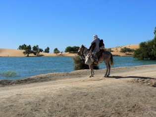 visiting the river on horseback